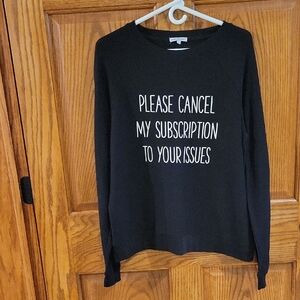Black Graphic Sweatshirt with Bold Statement